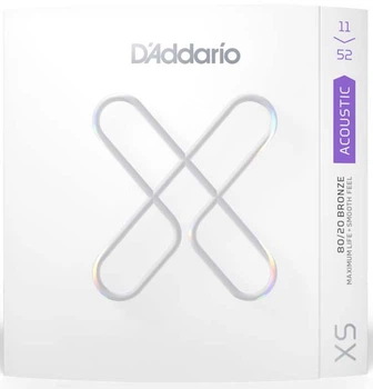 Струни із покриттям для акустичної гітари D'Addario XSABR1152 XS 80/20 BRONZE CUSTOM LIGHT (11-52)