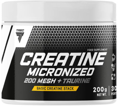 Mikronizowana kreatyna Trec Nutrition Creatine Micronized 200 Mesh + Taurine 200 g Jar (5902114044435)