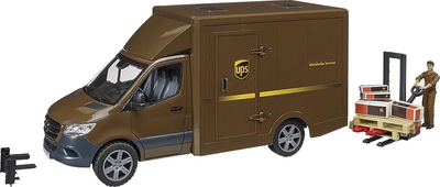 Набір іграшковий Bruder Автомобіль MB Sprinter кур'єр UPS з фігуркою та аксесуарами (02678)
