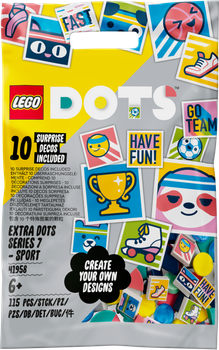 Płytki LEGO Konstruktor DOTS DOTS seria 7 — SPORTS 115 części (41958)