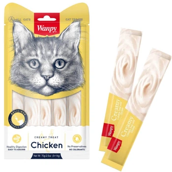 Кремовое лакомство с курицей для котов Wanpy Creamy Treat Chicken Cat 70 г (6927749871088)