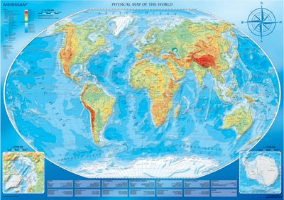 Пазл Trefl Велика фізична мапа світу, 4000 елементів (TFL-45007) (5900511450071)