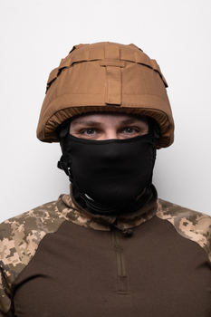 Кавер на каску МИЧ с креплением для очков шлем маскировочный чехол на каску Mich армейская Кайот