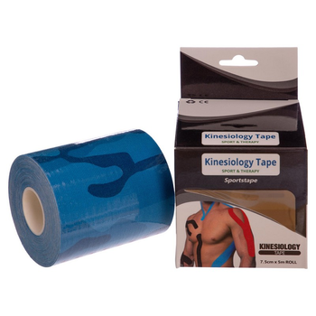 Кінезіо тейп BC-0842-7.5 Kinesio tape KT Tape еластичний пластир в рулоні blue