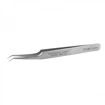 Пинцет Design Lashes для наращивания ресниц L 6 мм 45 изогнутый сатин 12 см (2100994279739)