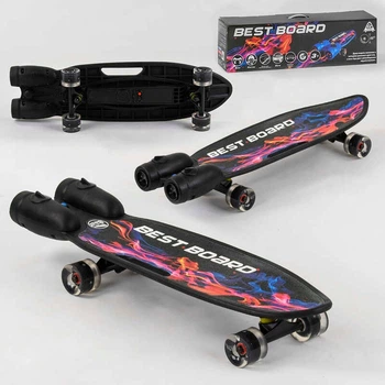 Скейтборд Best Board S-00501 (дошка ↔71*21,5 см, ↑10 см, нейлон, колеса 4 шт/Ø6 см/PU, підвіска алюміній, парогенератор, USB, підсвітка, до 80 кг)