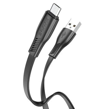 Кабель USB Borofone BX85, USB to MicroUSB, 2.4А, 1m, черный