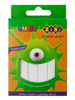 Мел белый квадратный Smart Line, ZB.6705-12, 12 шт., 4 шт. в упаковке