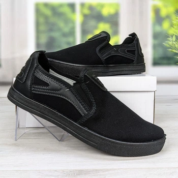 Слипоны мужские Dago Style черные джинсовые 41 р (26,8 см) 3568
