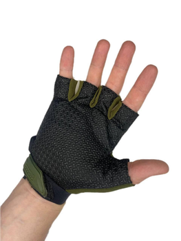 Тактические перчатки без пальцев олива