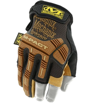 Тактические перчатки Mechanix Wear M-Pact Leather Fingerless Framer без трёх пальцев