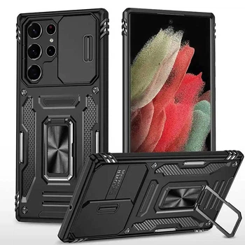 Удароміцний чохол Camshield Army Ring Samsung Galaxy S24 Ultra Чорний / Black Без бренду