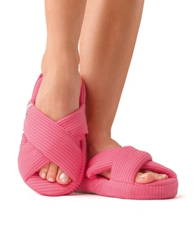 Тапочки домашние в рубчик Розовый Maybel 34-35 (2070_1)