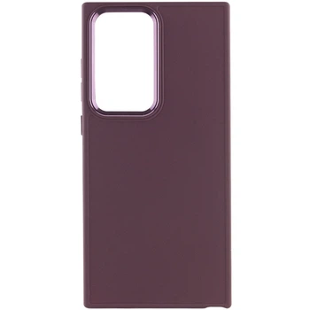 Чехол TPU Bonbon Metal Style для Samsung Galaxy S24 Ultra (Самсунг галакси S24 ультра ) Бордовый / Plum