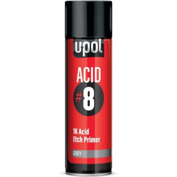 Грунт кислотный для металла | U-Pol Acid #8 | Аэрозоль 450 мл — Серый