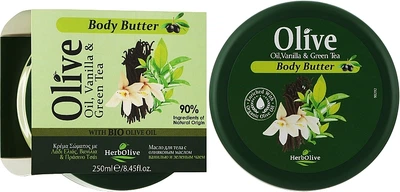Олія для тіла з ваніллю та зеленим чаєм - Madis Herb Olive Oil Vanilla & Green Tea Body Butter 250ml (250ml)