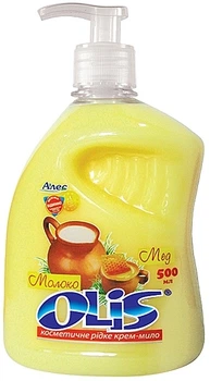 Косметичне рідке крем-мило "Молоко та мед" з дозатором - Olis 500ml (500ml, 1000ml) (965709-1227161-2)