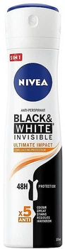 Дезодорант-спрей 5в1 - Nivea Black & White Invisible Ultimate Impact 5in1 Antyperspirant Spray 150ml (150ml) (941553-1198014-2)