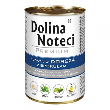 Влажный корм Dolina Noteci Premium консервы для собак с треской и брокколи 400г 300670