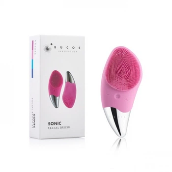 Щітка силіконова для чищення обличчя Bucos Sonic Fasial Brush S1 колір пастельно-рожевий (2100994258147)