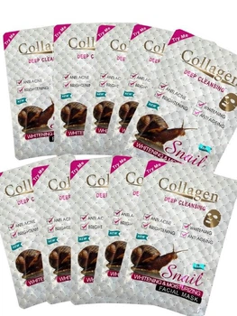 Маска для лица&nbsp;Collagen Snail 25ml тканевая&nbsp;с коллагеном и муцином улитки (упак 10шт)
