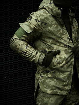 Куртка тактична чоловіча з флісом Softshell Terra Hot зелений піксель S