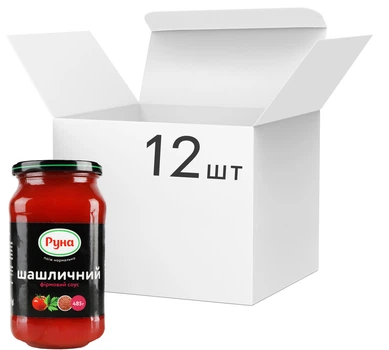 Упаковка соусу Руна Шашличний фірмовий 485 г х 12 шт (4820015943804)