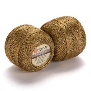 Турецкая пряжа для вязания YarnArt Camellia(камелия )тонкая нить с рюликсом 2440 золото