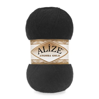 Турецька пряжа для в'язання Alize Angora Gold (ангора голд) 60 чорний
