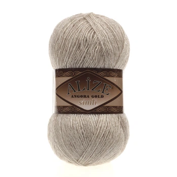 Пряжа для ручного вязания Alize ANGORA GOLD SİMLİ (Alize ангора голд симли) 152 бежевый меланж