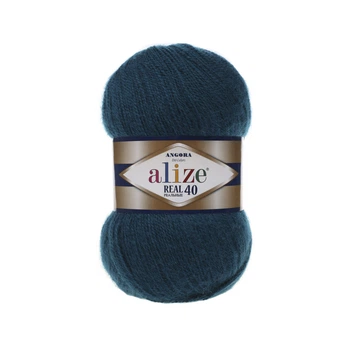 Пряжа для ручного вязания Alize ANGORA REAL 40 (Alize ангора реал 40) 17 петроль