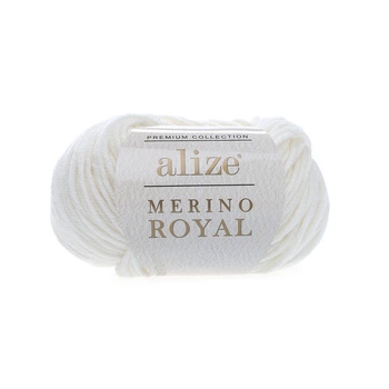 Турецька пряжа для в'язання Alize Merino Royal (меріно рояль) 100% мериносова австралійська вовна-55 білий