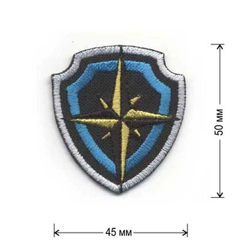 Кокарда охранника Роза ветров 45х50 мм на липучке велкро (70167) Embroidery