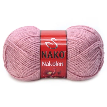 Турецкая пряжа для вязания Nako Nakolen (НАКОЛЕН) полушерсть 275 пыльная роза