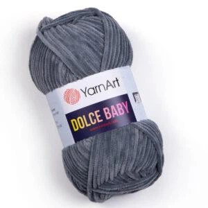 Турецька пряжа для в'язання YarnArt Dolce Baby (дольче бебі) велюр 760 сірий