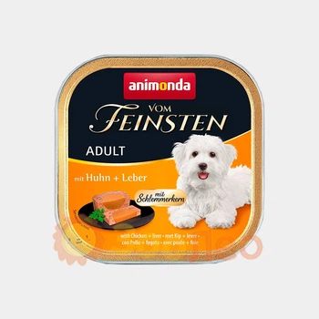 Вологий корм Animonda Vom Feinsten Adult with Chicken + liver з куркою і печінкою для собак, 150 г