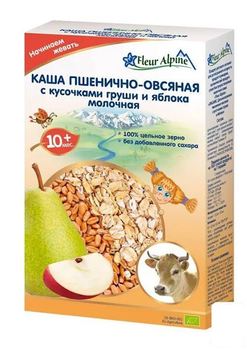 Каша FLEUR ALPINE пшенично-вівсяна з грушею та яблуком молочна 1х200 г (88210)