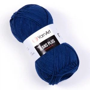 Турецкая пряжа для вязания YarnArt Jeans Plus (джинс плюс) полухлопок толстая пряжа 54 синий