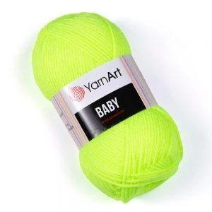 Турецька пряжа для в'язання YarnArt Baby(бебі) дитячий яскравий акрил - 8232 жовтий неон