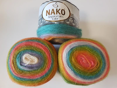 Турецкая пряжа для вязания Nako Angora Luks Color-81910