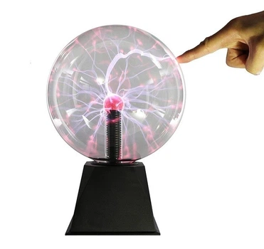 Декоративный светильник, плазменный шар Тесла, молниеносное прикосновение "Plasma Magic Light Flash BIG Ball" 10 см