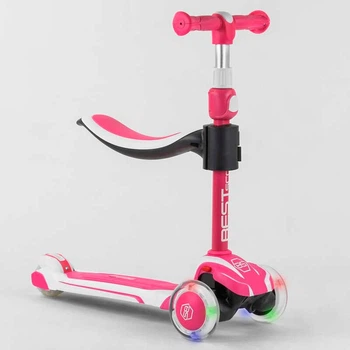 Самокат-беговел триколісний Best Scooter JS-41008/63204 (колеса: передні Ø4,7"/заднє Ø3,15"/PU, рама: нейлон, сидіння, до 60 кг)