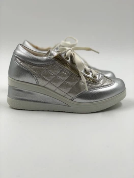 Кроссовки для девочки ТМ Mille sport shoes 104 искусственная кожа 32 р. 20 см серебристые