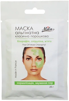Маска альгінатна класична порошкова "Хлорофіл, спіруліна, м'ята" Mila Mask 200g (720807-968746-2)