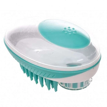 Щітка-масажер з диспенсером для купання собак та котів M-Pets Rubeaz Soap Dispenser & Brush 11,5х7,5 см (6953182730156)