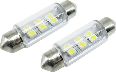 Лампочка 2-ох цокольна LED T11_C5W SMD біла 6-діодів 12V-5Вт SV8.5-8 39мм. (Solar) (к-т.-2шт.) LS276_B2