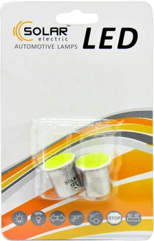 Лампочка 1-конт. черешня біла LED COB 12V 1-діод P21W BA15s (Solar) (к-т.-2шт.) LC332_B2
