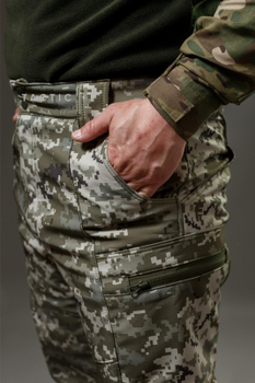 Військові брюки Tactic (тактичні штани) SoftShell Піксель зимові 48