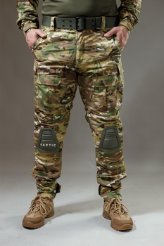 Військові штани Tactic CORD Ріп-стоп, (тактичні штани з наколінниками) мультикам 50