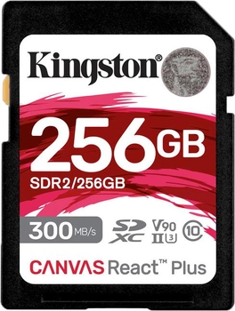 Kingston SDXC 256GB Canvas React Plus Class 10 UHS-II U3 V90 (SDR2/256GB)